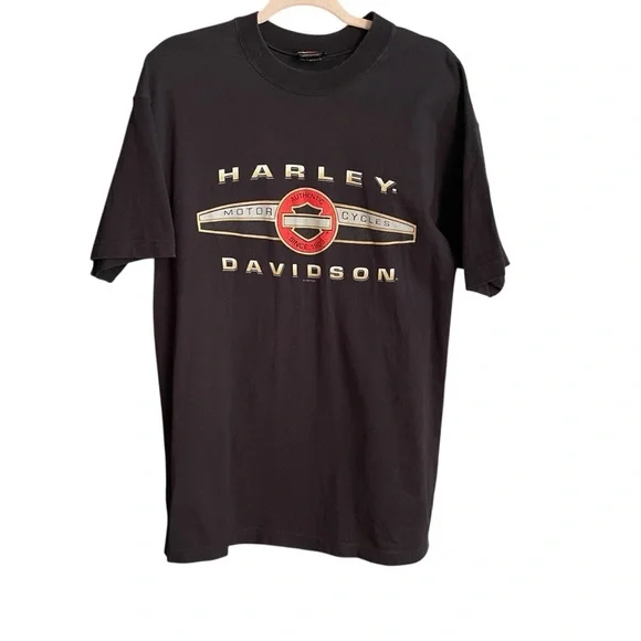 Harley-Davidson Black Short Sleeve Tee with Iconic Logo-From Nice,France-Large - Picture 2 of 8
